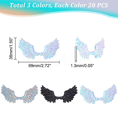 AHADEMAKER 60Pcs 3 Colors PU Leather Ornament Accessories DIY-GA0004-11-1