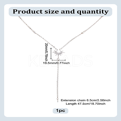 1Pc Zinc Alloy Crystal Rhinestone Sun Pendant Stainless Steel Y Necklaces NJEW-LP0009-44-1