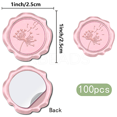 100Pcs Adhesive Wax Seal Stickers DIY-CP0010-70E-1