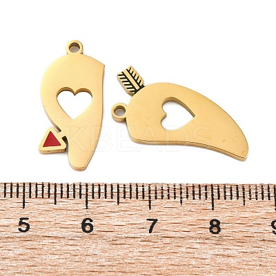 304 Stainless Steel Enamel Split Pendants STAS-H235-04A-G-1