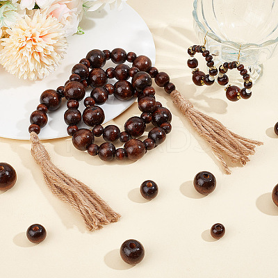 350Pcs 9 Styles Wood Large Hole European Beads WOOD-OC0003-79-1