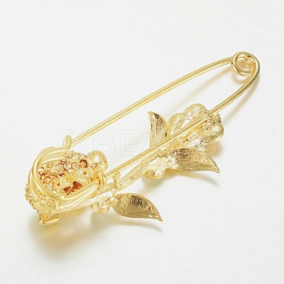 Alloy Glass Rhinestones Brooches JEWB-G001-01-1