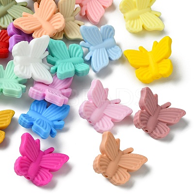 21Pcs 21 Colors Butterfly Food Grade Eco-Friendly Silicone Focal Beads SIL-CJ0002-29-1