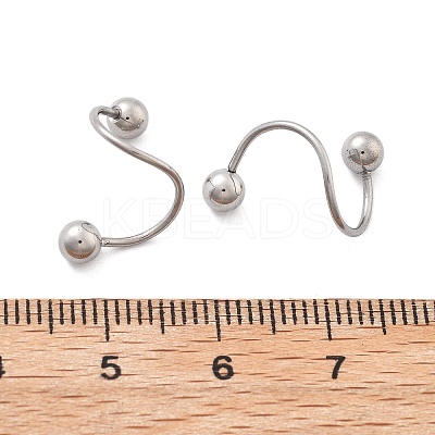 304 Stainless Steel Spiral Cartilage Earrings AJEW-A062-04P-01-1