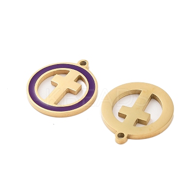 Ion Plating(IP) 304 Stainless Steel Enamel Pendants STAS-Z078-25G-1