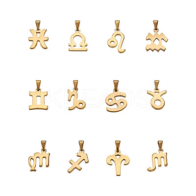 304 Stainless Steel Pendants STAS-BT0001-06G-1
