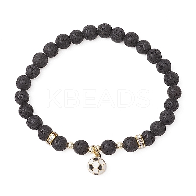 5Pcs 5 Styles Sport Theme Brass Enamel Charm Bracelets BJEW-JB12069-1