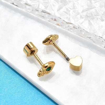 Ion Plating(IP) 304 Stainless Steel Carrot Stud Earrings EJEW-A118-20G-01-1