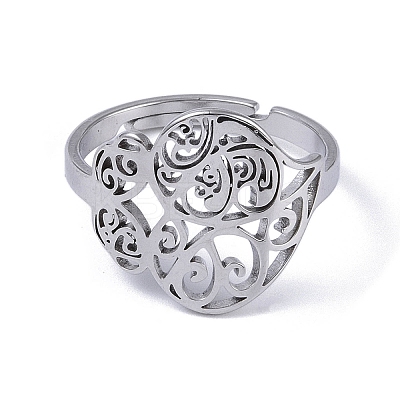 Non-Tarnish 201 Stainless Steel Finger Rings RJEW-C074-08P-1