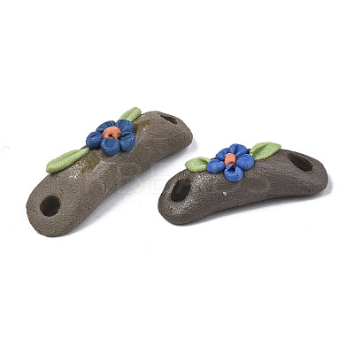 Handmade Porcelain Conector Charms PORC-N004-143B-1