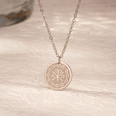 Fashionable 304 Stainless Steel Viking Pirate Symbol Pendant Necklaces for Daily Wear DQ8067-1