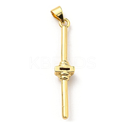Brass with Cubic Zirconia Pendants KK-K341-31G-1