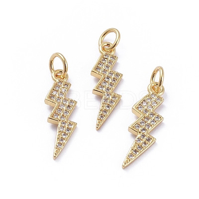 Brass Micro Pave Cubic Zirconia Pendants LS-ZIRC-G163-09G-1