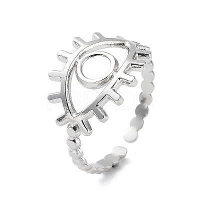 Non-Tarnish 304 Stainless Steel Open Cuff Ring Components STAS-F301-01P-1