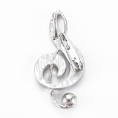 Musical Note Natural Abalone Shell/Paua Shell Brooch Pin G-N333-002-RS-1