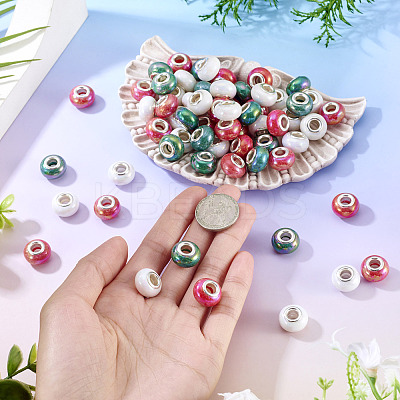 150Pcs Opaque Resin European Beads RESI-TA0004-61D-1