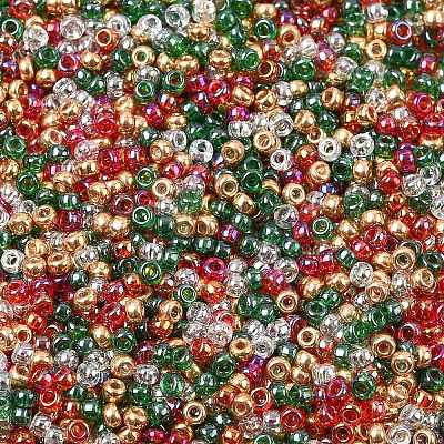 4 Colors 11/0 Christmas MIYUKI Round Rocailles Seed Beads SEED-X0058-18-1