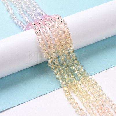 10 Strands Transparent Gradient Color Glass Beads Strands GLAA-CJ0002-09C-1