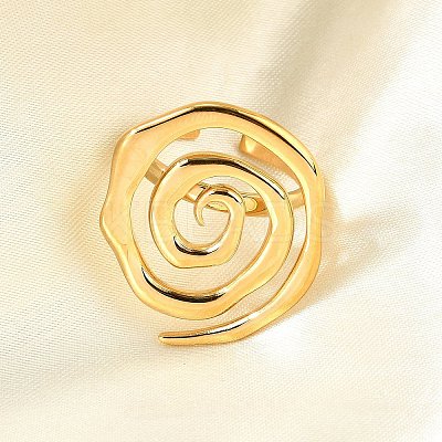 304 Stainless Steel Cuff Open Rings for Women RJEW-V014-10G-1