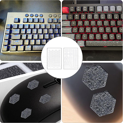 8Pcs 2 Styles PEVA Rubber Anti-Slip Hexagonal Phone Grip Tape Stickers for Phones AJEW-SP0002-64C-01-1