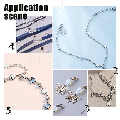 50Pcs 5 Style Stainless Steel Lobster Claw Clasps STAS-UN0029-87-1