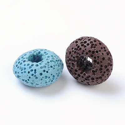 Lava Rock Gemstone European Beads GGDA007-1