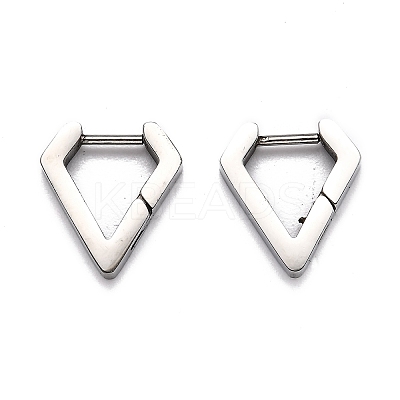 Tarnish Resistant 304 Stainless Steel Huggie Hoop Earrings STAS-J033-17A-P-1