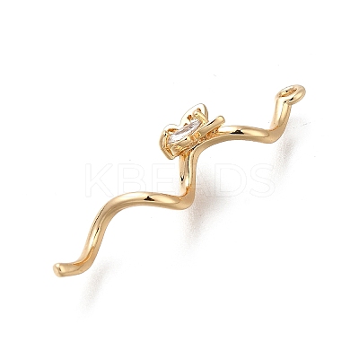 Brass Micro Pave Cubic Zirconia Pendants KK-D312-07G-1