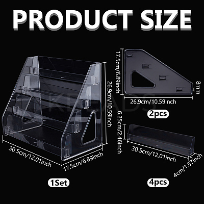 4-Tier Acrylic Display Riser Stands for Cosmetic Jewelry ODIS-WH0043-217B-1