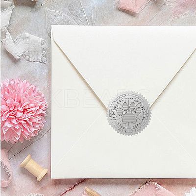 34 Sheets Silver Foil Embossed PET Picture Sticker DIY-WH0528-019-1