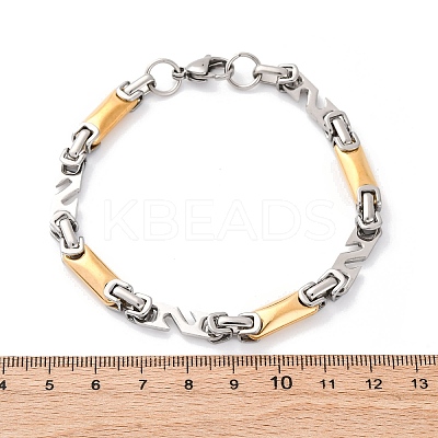 201 Stainless Steel Byzantine Chain Bracelets BJEW-B078-168GP-1