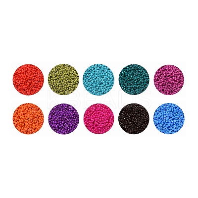8/0 Baking Paint Glass Seed Beads SEED-US0001-04-3mm-1