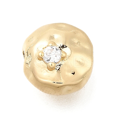 Brass Micro Pave Clear Cubic Zirconia Beads KK-U061-15A-G-1