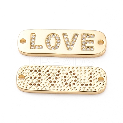Brass Micro Pave Cubic Zirconia Links ZIRC-L093-30G-1