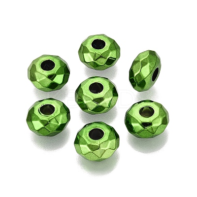 UV Plating Iridescent Transparent Acrylic European Beads OACR-E033-22-07-1