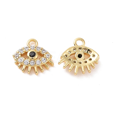 Eye Brass Micro Pave Cubic Zirconia Charms KK-G435-22G-1