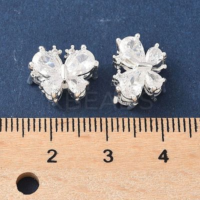 Brass Micro Pave Clear Cubic Zirconia Beads KK-G531-03S-1