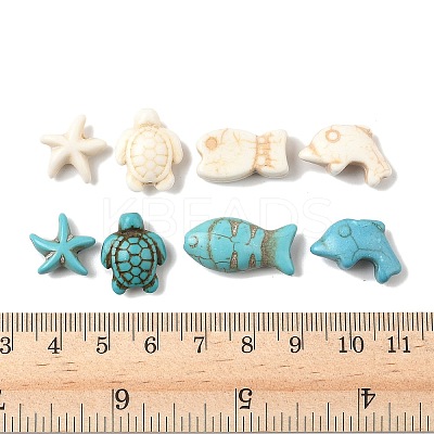 80Pcs 8 Styles Synthetic Turquoise & Howlite & Magnesite Dyed Beads G-FP0001-06-1