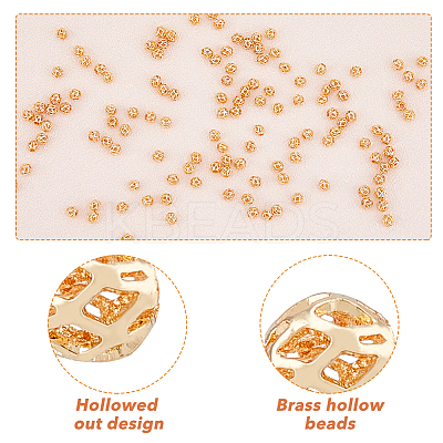 150Pcs Brass Hollow Beads KK-HY0001-69-1