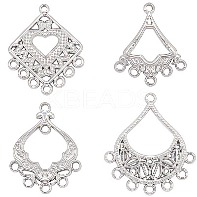 8Pcs 4 Styles 304 Stainless Steel Chandelier Component Links STAS-BBC0007-60-1