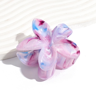 5-Petals Flower Shapes Plastic Claw Hair Clips PW-WG70882-02-1