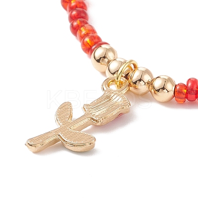 3Pcs 3 Style Glass Seed & Brass Heart Beaded Necklaces Set NJEW-JN03965-1