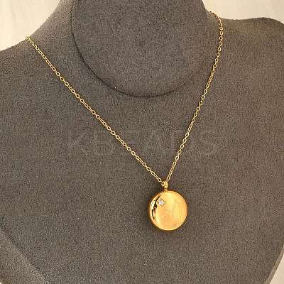 304 Stainless Steel Clear Cubic Zirconia Constellation Pendant Necklaces NJEW-R021-02G-04-1