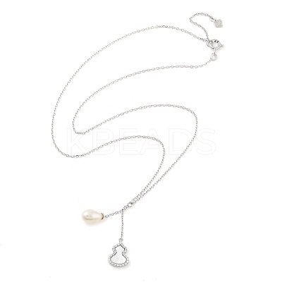 925 Sterling Silver with Shell Necklaces STER-Z009-17P-1