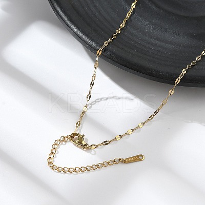 Ion Plating(IP) 304 Stainless Steel Dapped Chain Necklace for Men Women LS-NJEW-E076-02G-1