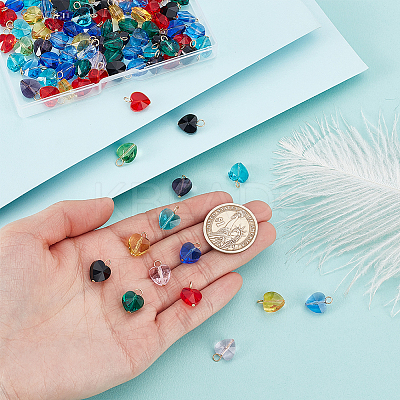 100Pcs Transparent Glass Charms PALLOY-GA00031-1