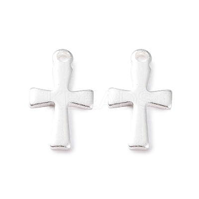 304 Stainless Steel Tiny Cross Charms STAS-L234-077S-1
