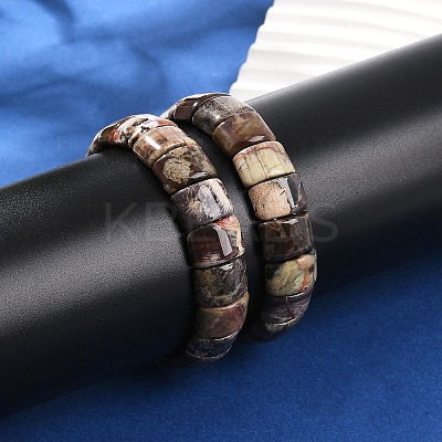 Natural Agate Beaded Stretch Bracelets for Women Men BJEW-M049-08C-1