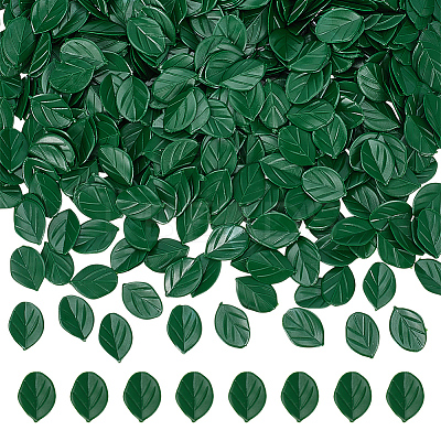 600Pcs PVC Imitation Mint Leaf DJEW-OC0003-88-1