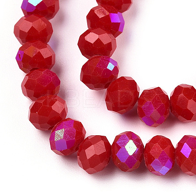 Electroplate Opaque Solid Color Glass Beads Strands X-EGLA-A034-P3mm-L21-1
